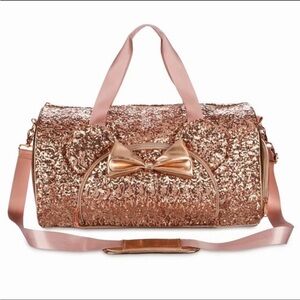 Loungefly Disney Rose Gold Sequin Minnie Duffel